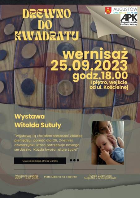 „Drewno do kwadratu” – rzeźby Witolda Sutuły na pomoc małej Oli