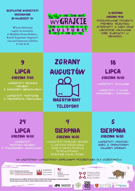 Warsztaty realizacji dźwięku z Dariuszem Sieńkowskim oraz warsztaty muzyczne z Małgorzatą Makowską - Zgrany Augustów