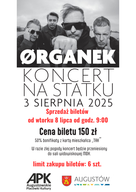 Ørganek – koncert na statku. Rusza sprzedaż biletów