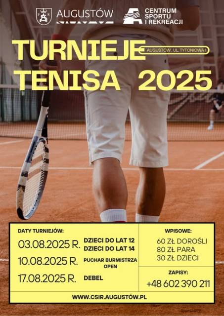 Turniej Tenisa - Lato 2025! Kategoria dzieci do lat 12 i 14.