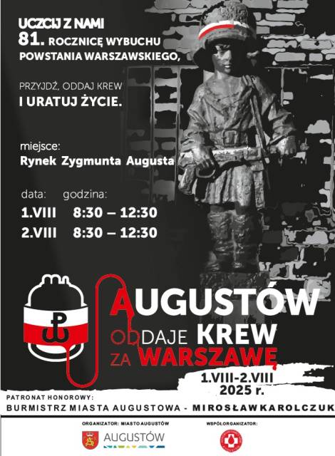 Augustów oddaje krew za Warszawę 