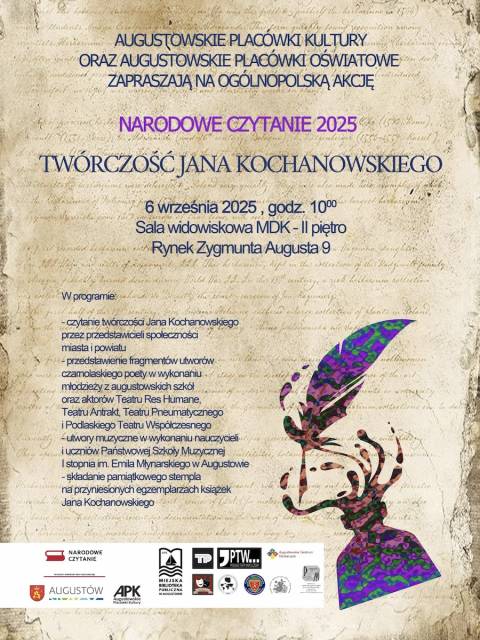 Narodowe Czytanie 2025 – twórczość Jana Kochanowskiego