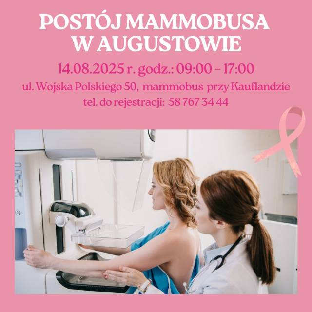  Mammobus w Augustowie – bezpłatne badania mammograficzne