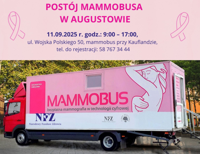Mammobus w Augustowie – bezpłatne badania mammograficzne