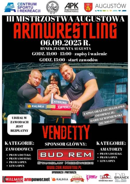 III MISTRZOSTWA AUGUSTOWA W ARMWRESTLINGU