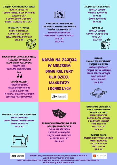 Zapraszamy na zajęcia do domu kultury