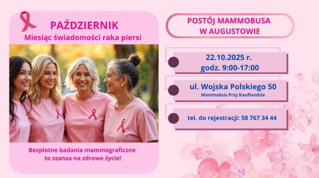 Zadbaj o zdrowie – bezpłatna mammografia w Augustowie