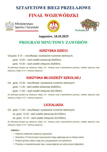 SZTAFETOWE BIEGI PRZEŁAJOWE
