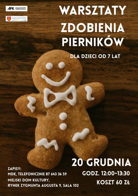 „Zdobienie pierników” - warsztaty dla dzieci w wieku od 7 lat