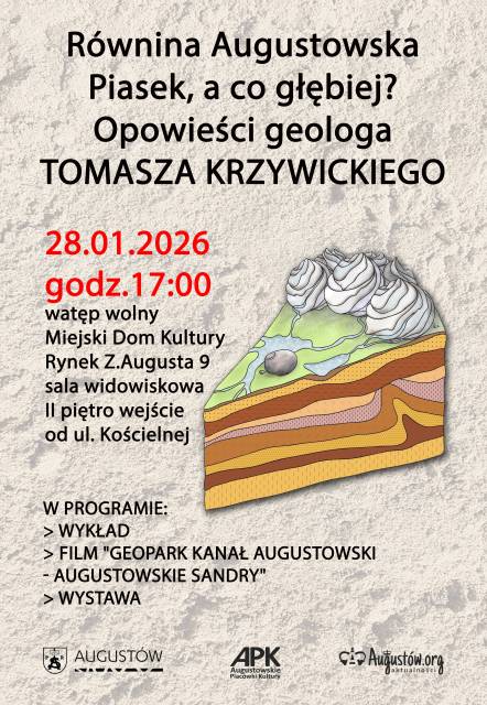 „Równina Augustowska – Piasek, a co głębiej?” – spotkanie z Tomaszem Krzywickim, geologiem