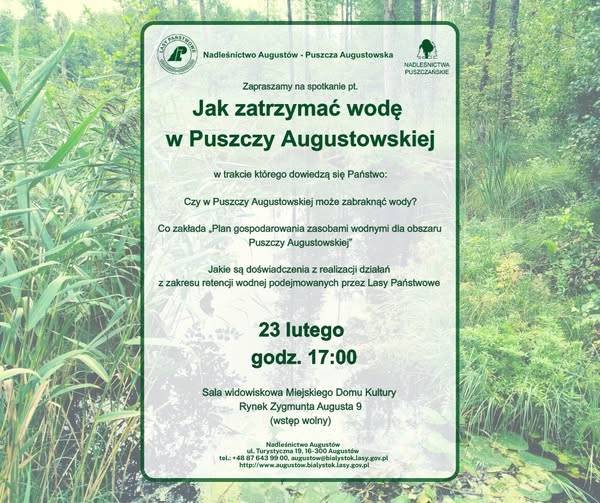 Spotkanie pn. „Jak zatrzymać wodę w Puszczy Augustowskiej?”