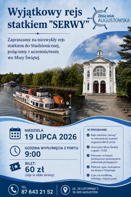 Wyjątkowy rejs statkiem "Serwy"