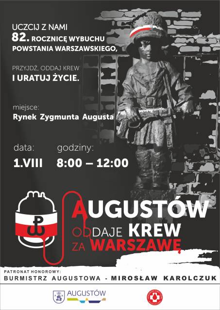 Augustów oddaje krew za Warszawę