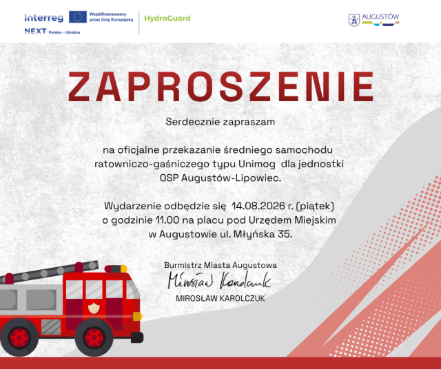 Nowy wóz strażacki dla naszej OSP Augustów-Lipowiec