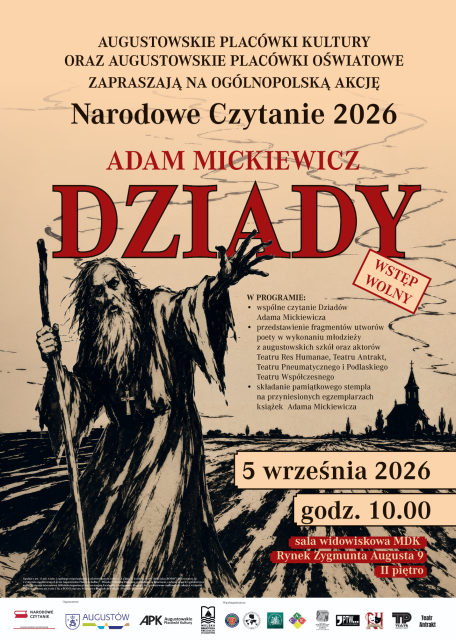 Narodowe Czytanie 2026- Adam Mickiewicz "Dziady"
