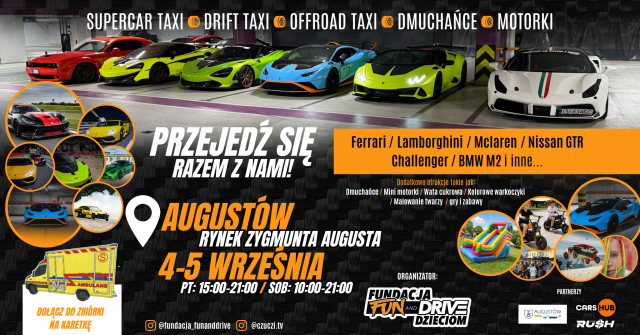 Piknik charytatywno-motoryzacyjny z Lamborghini, Ferrari, McLaren i innymi unikatowymi autami! 
